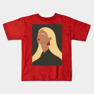 Minimalistic Woman Portrait Kids T-Shirt